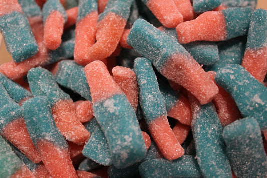 Bonbons DulcePlus Bouteille Tutti Rose et Bleue sucrée sans Gluten / Halal (100g)